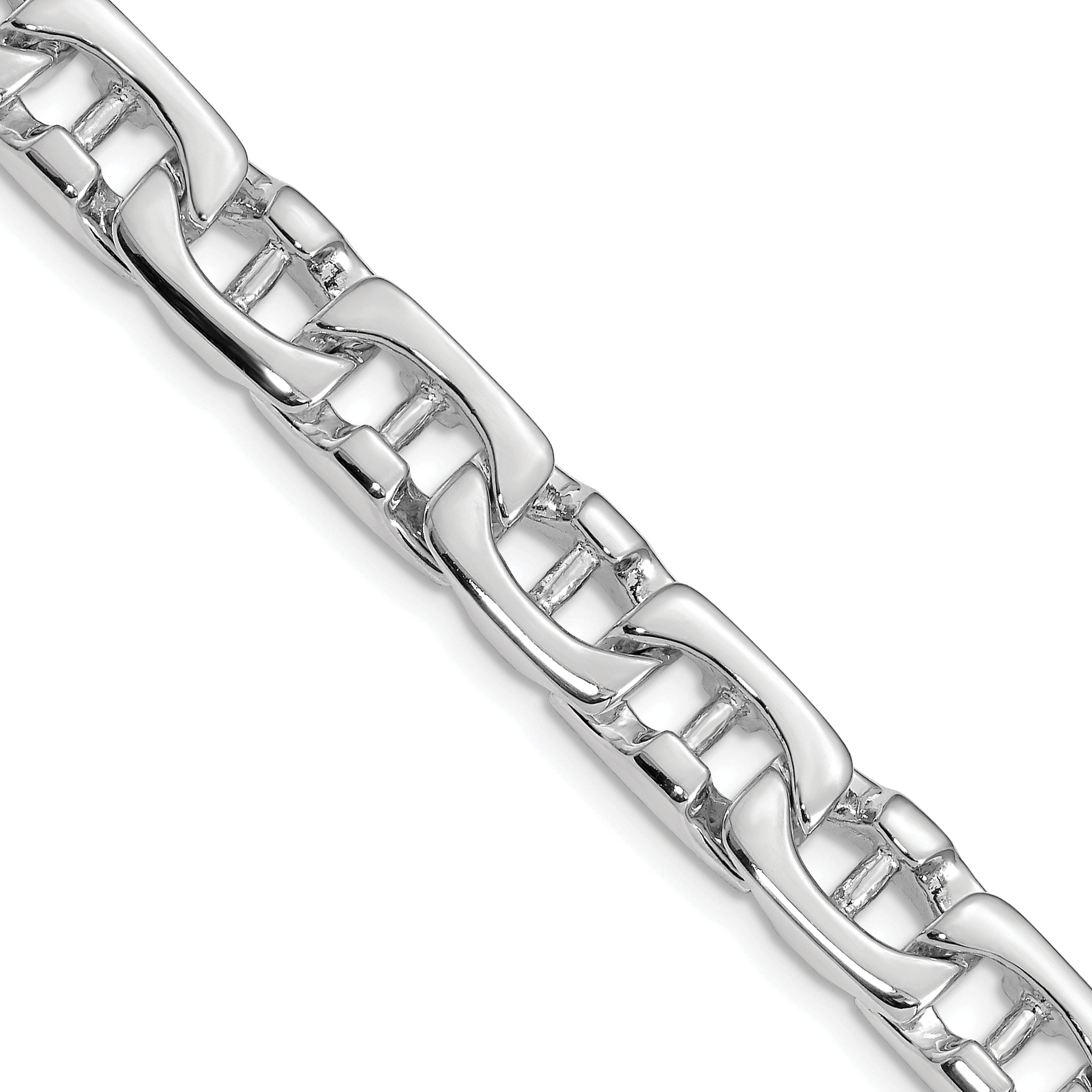 14K White Gold 20 inch 8.5mm Hand Polished Fancy Link with Fancy Lobster Clasp Chain WLK409