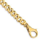 14K 20 inch 8mm Hand Polished Fancy Link with Fancy Lobster Clasp Chain LK157