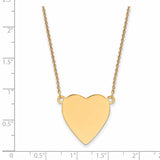 14k Plain .018 Gauge Heart Engravable 21x23mm Disc 18 inch Necklace XM628/18