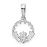 14k Polished Claddagh Pendant K1529