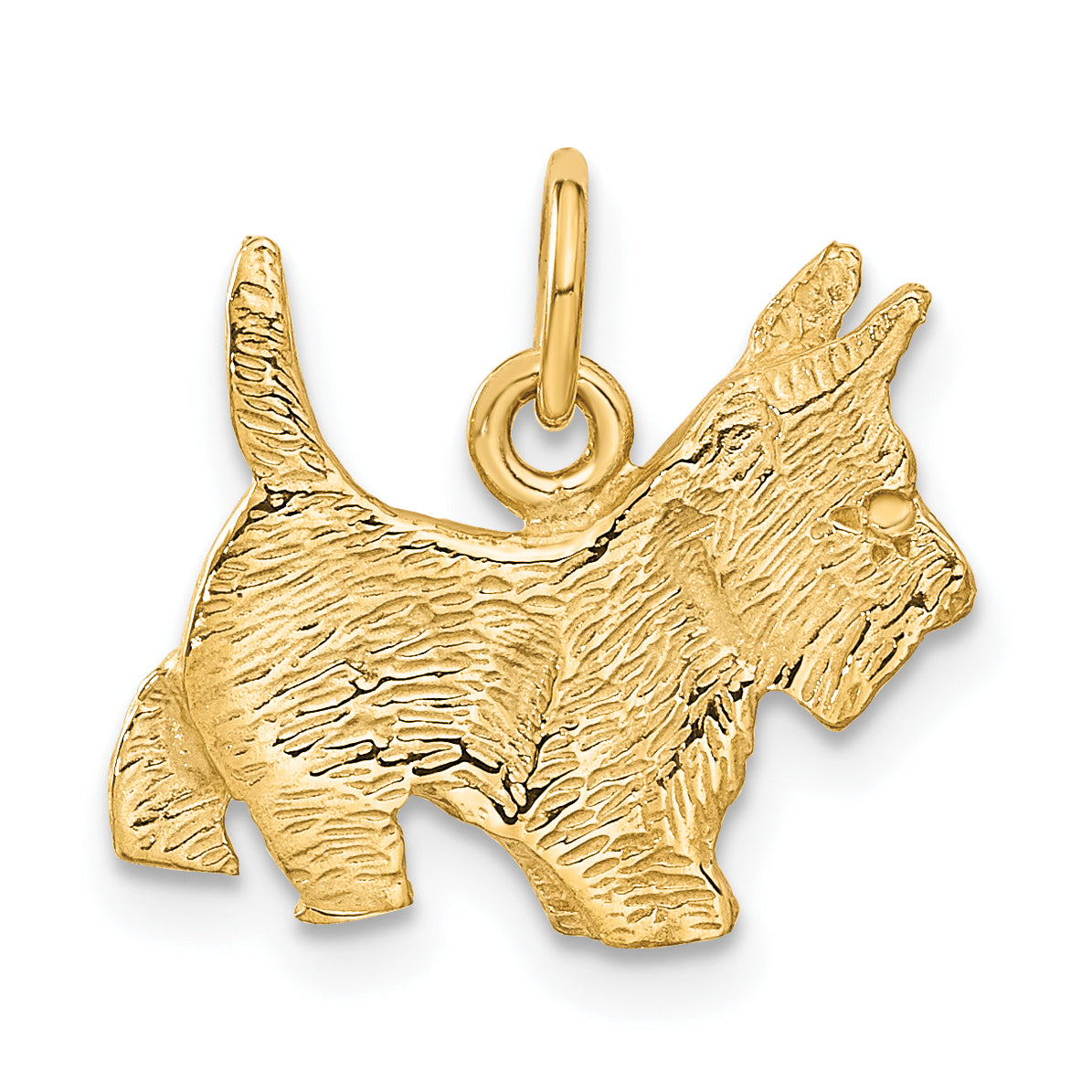 14k Ruby Eye Scottie Dog Charm A0845