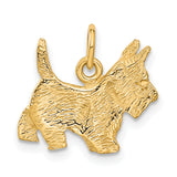 14k Ruby Eye Scottie Dog Charm A0845