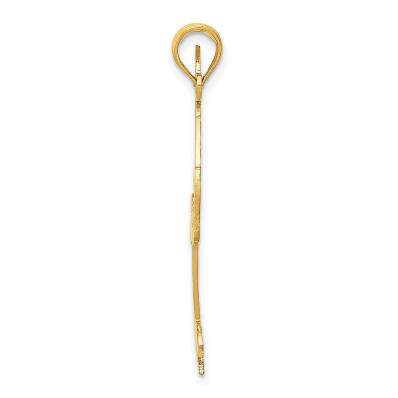 14k Solid Polished Gymnast Pendant D1450