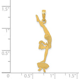 14k Solid Polished Gymnast Pendant D1450