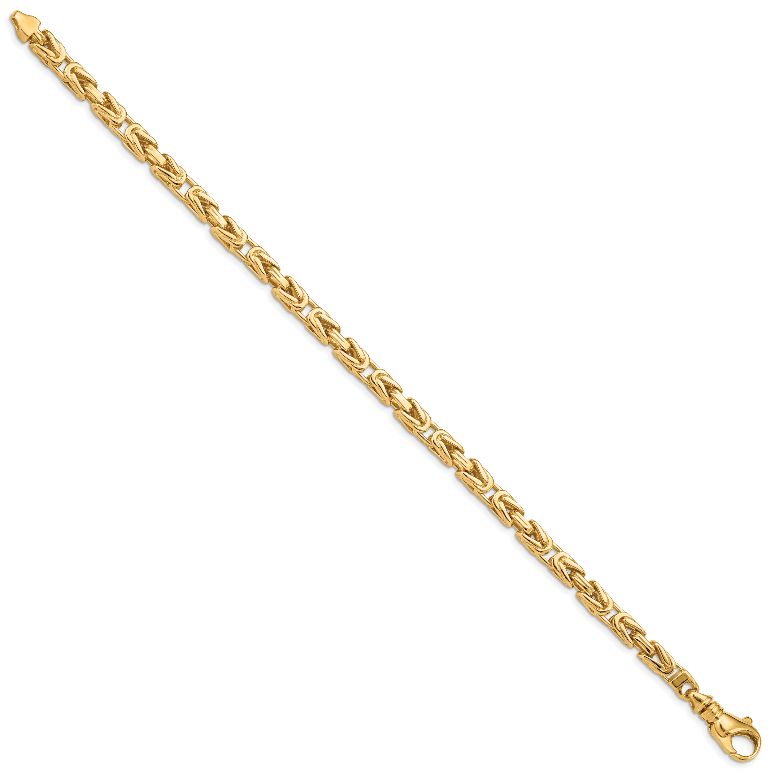14K 20 inch 4.1mm Hand Polished Byzantine Link with Fancy Lobster Clasp Chain LK745