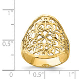 14K Polished Filigree Ring D4739