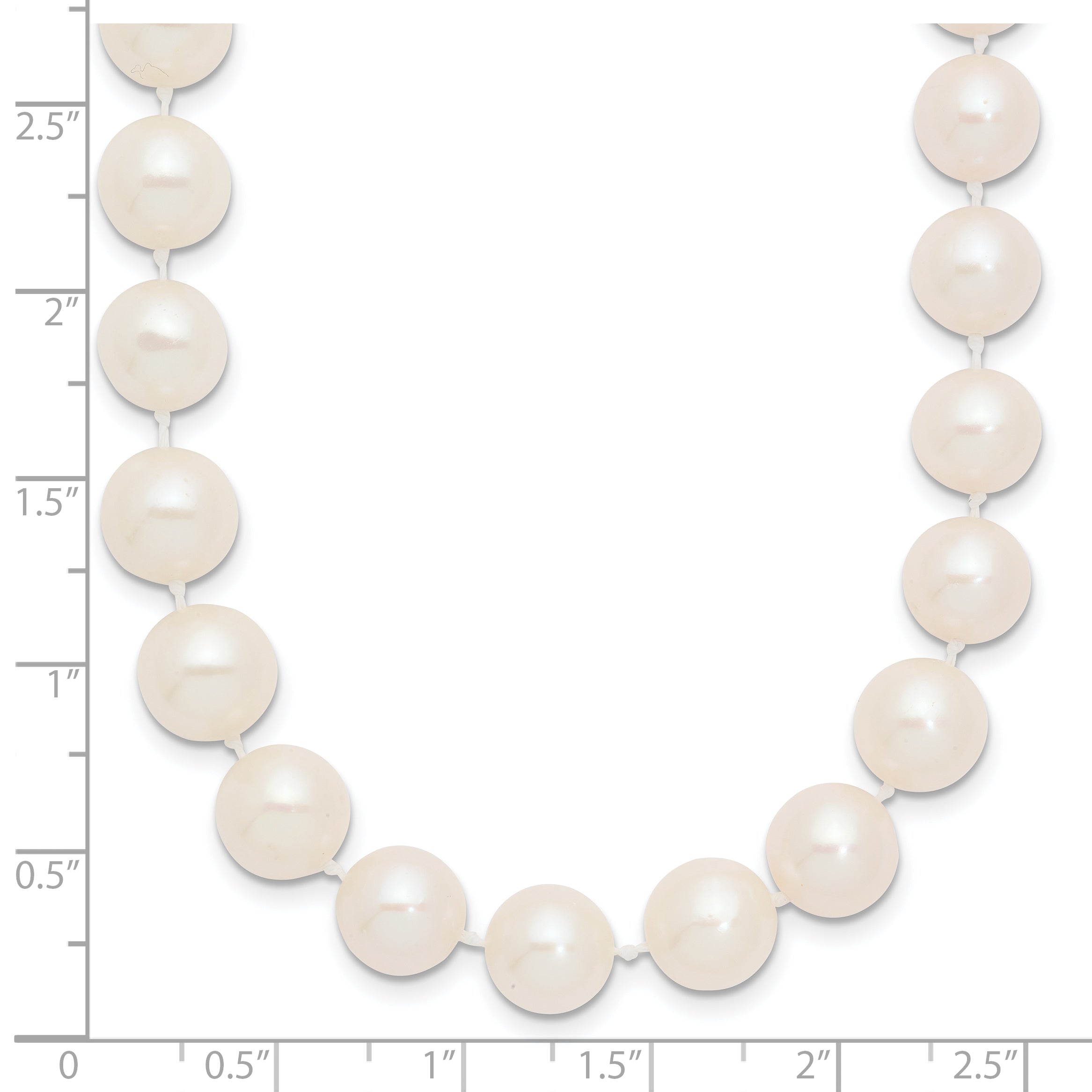 14k 9-10mm White Near-Round Freshwater Cultured Pearl 16 inch Necklace WPN090