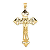 14k INRI Fleur De Lis Crucifix Pendant C251