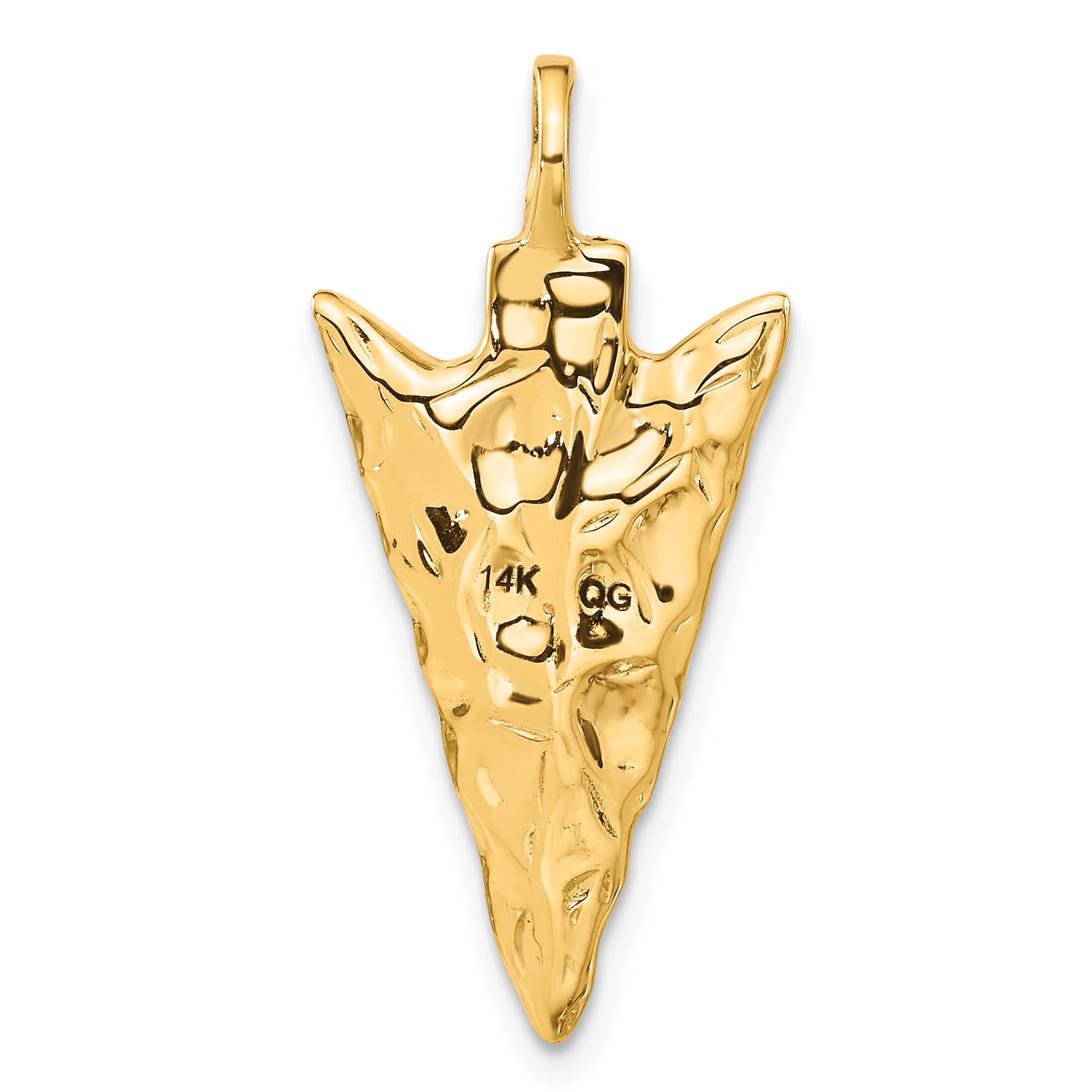14k 3-D Textured Arrowhead Charm A0932