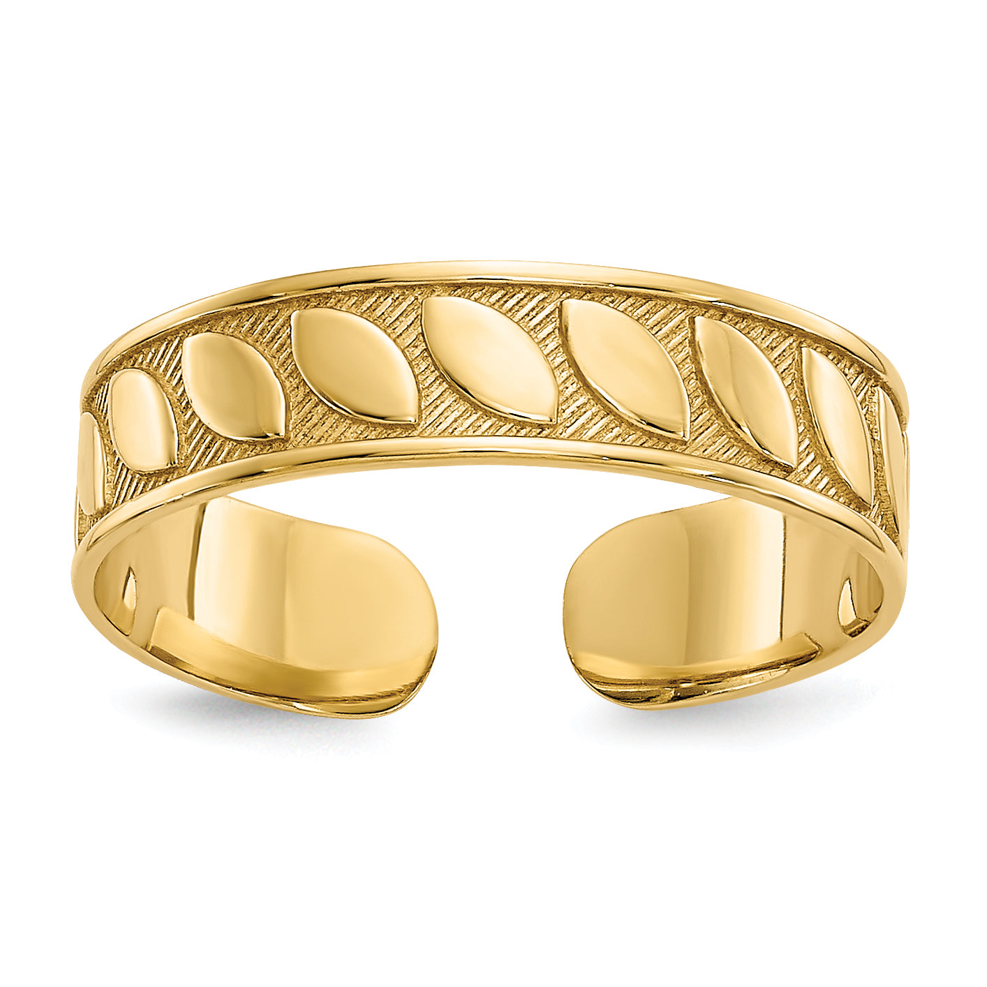 14k 4mm Leaf Design Toe Ring R547