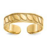 14k 4mm Leaf Design Toe Ring R547