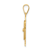 14k The Kids Solid Satin Medium Boy in Overalls Engravable Love Charm XK362