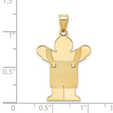 14k The Kids Solid Satin Medium Boy in Overalls Engravable Love Charm XK362