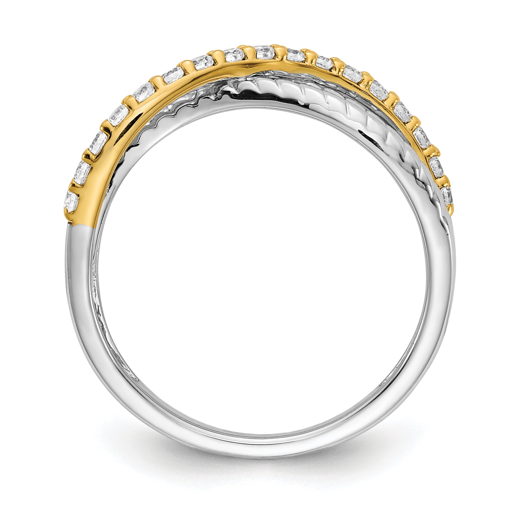 14k Two-tone 1/4 carat Diamond Fancy 3-Strand Ring RM3857