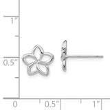 14K White Gold Polished Cut-out Plumeria Post Earrings TF1565