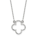 14k White Gold Polished Open Quatrefoil Design 18 inch Necklace XP5054W