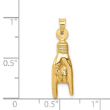 14K 3-D Hollow Rock On Sign Charm K6393