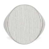 14k White Gold 17.0x20.5mm Closed Back Mens Signet Ring RS552