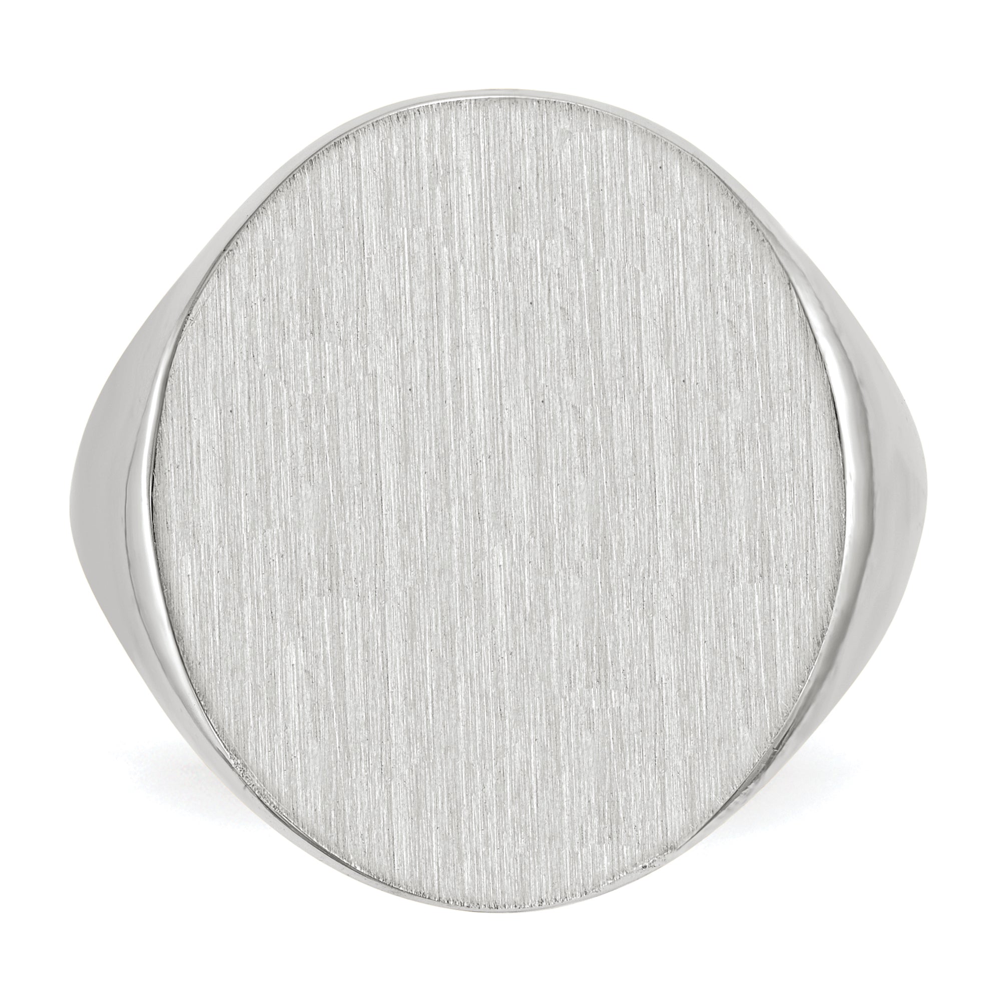 14k White Gold 17.0x20.5mm Closed Back Mens Signet Ring RS552