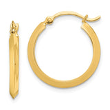 14K 2.25x19mm Polished Knife-Edge Tube Hoop Earrings TF1629
