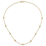 14k White Gold Complete 1/2 carat Diamond Quatrefoil Design 9-Station 18 inch Necklace PM3753