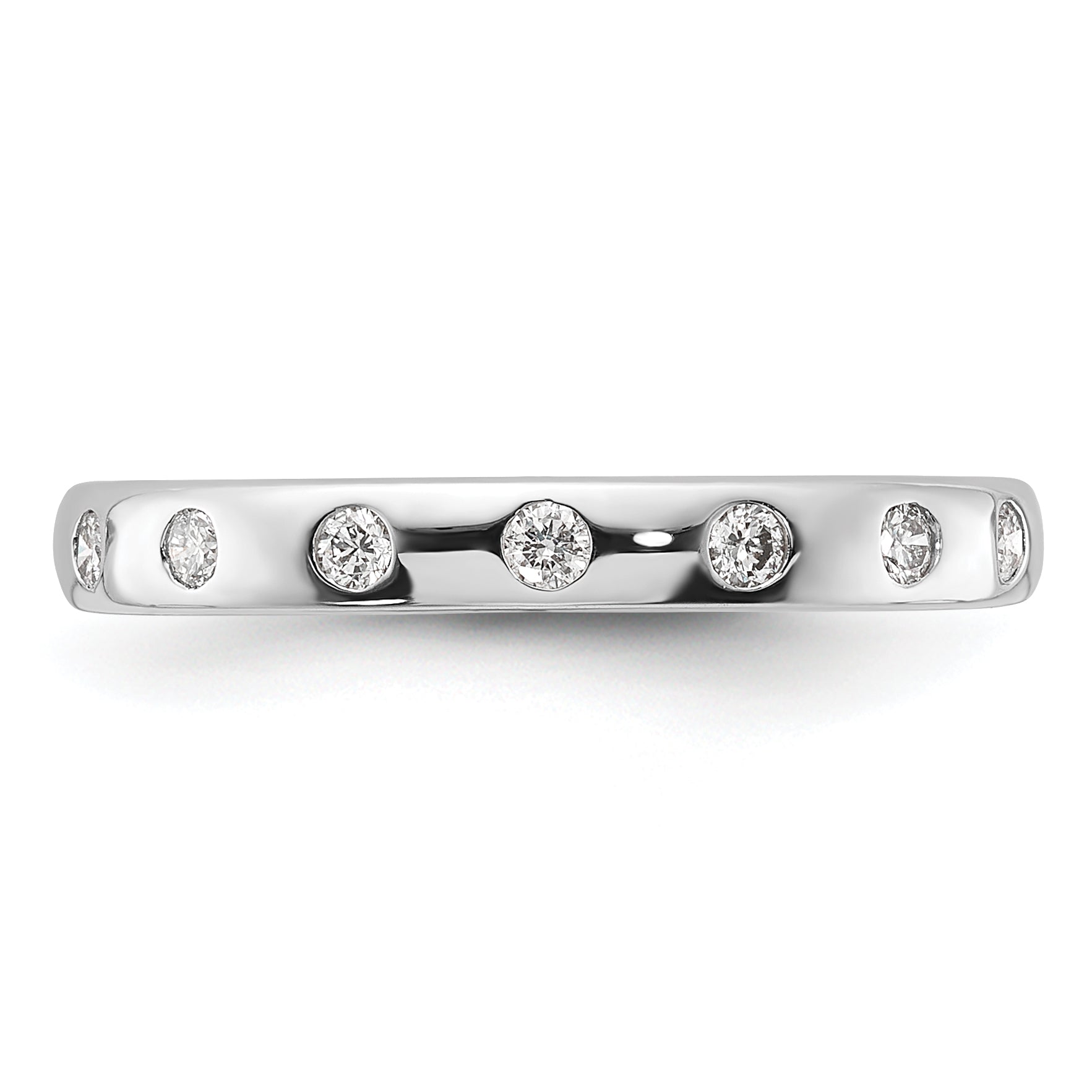 14k White Gold 2mm 7-stone 1/6 carat Diamond Band RM4335