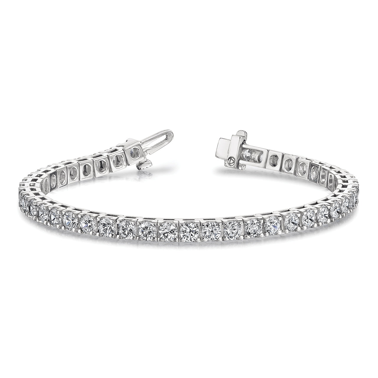 14k White Gold Complete 7.5 carat Round VS Diamond 4-prong 7 inch Tennis Bracelet X2045WVS