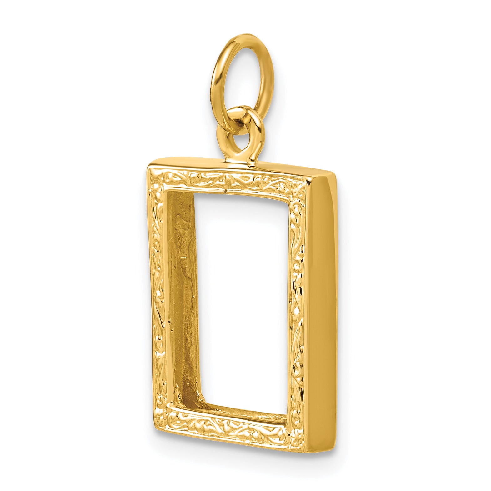 14k Fancy Border 17x13mm Picture Frame Pendant A0194