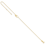 14K Cut-out Wing 10 inch Plus 1 inch Extender - Total 11 inch Anklet ANK299