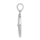 14k White Gold Polished and Satin Hollow St Patrick Medal Round Pendant XR1374