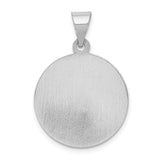 14k White Gold Polished and Satin Hollow St Patrick Medal Round Pendant XR1374