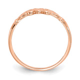 14K Rose Gold Textured Mini Heart Size 1 Baby / Childs Ring K5793
