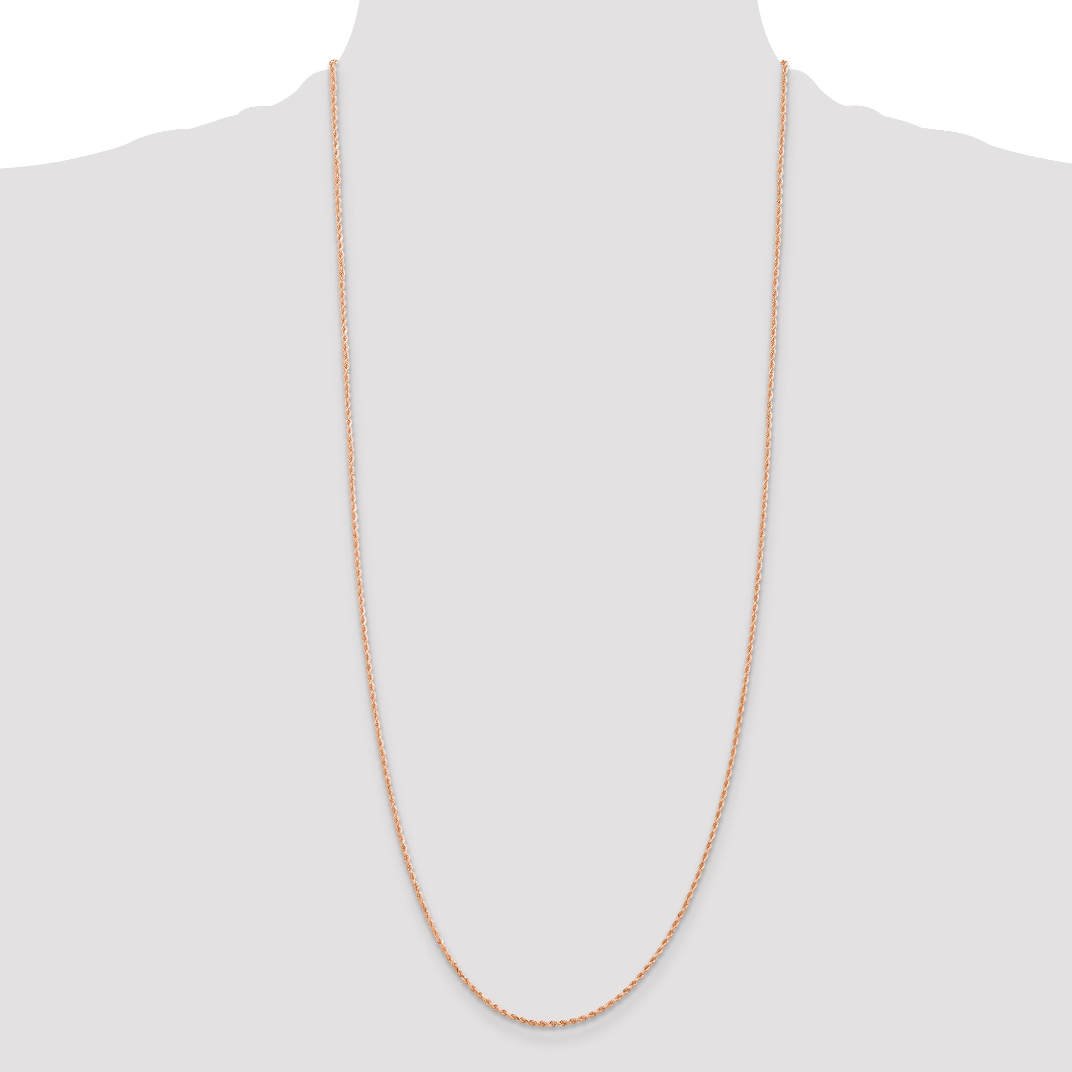 14K Rose Gold 10 inch 1.5mm Diamond-cut Rope with Lobster Clasp Anklet 012R