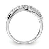 14k White Gold Polished 1/10 carat Diamond 4-Strand Ring RM5666