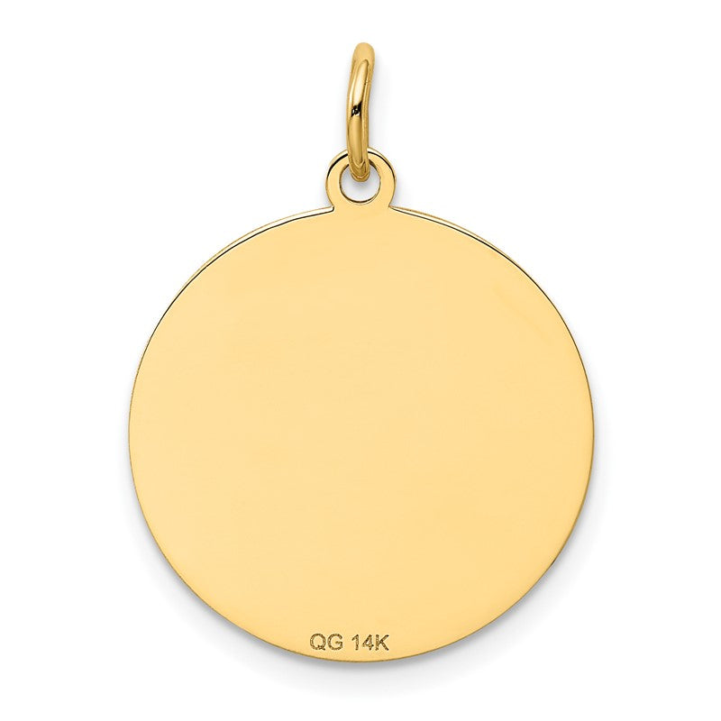14k BEAGLE 20mm Engravable Disc Dog Charm XAC360