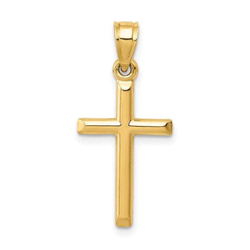 14k Polished Hollow Cross Pendant C3623