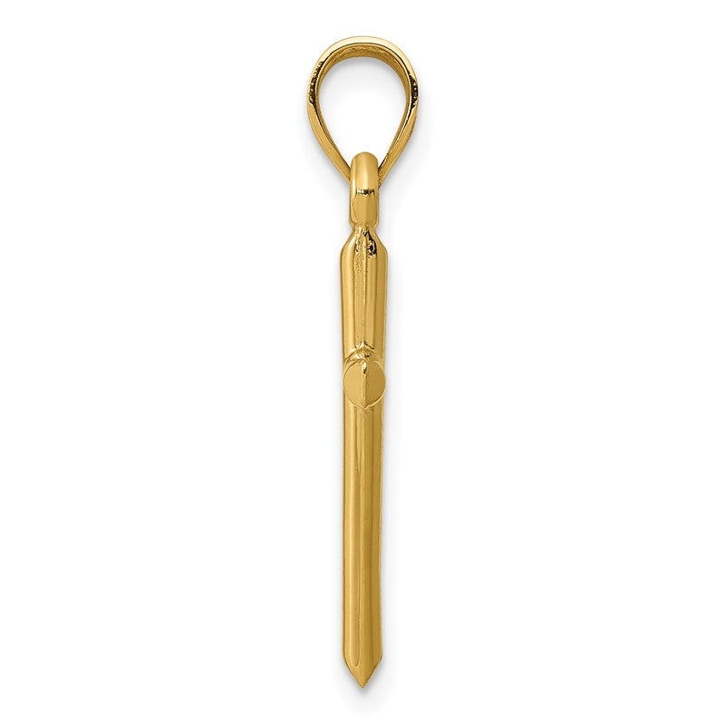 14k Polished Hollow Cross Pendant C3623