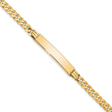 14k Polished Solid Chain/Solid Plate Curb Link 34x7mm Plate 7 inch ID Bracelet LID63