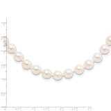 14k 8-9mm White Round Akoya Saltwater Cultured Pearl 18 inch Necklace PL80AA