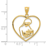 14k Mother and Child in Heart Pendant K4088