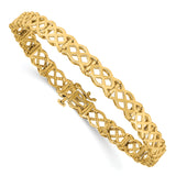 14K Polished Criss Cross Link 7.5 inch Bracelet FB1516