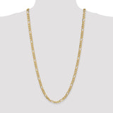 14K 26 inch 6.25mm Flat Figaro with Lobster Clasp Chain FFL160