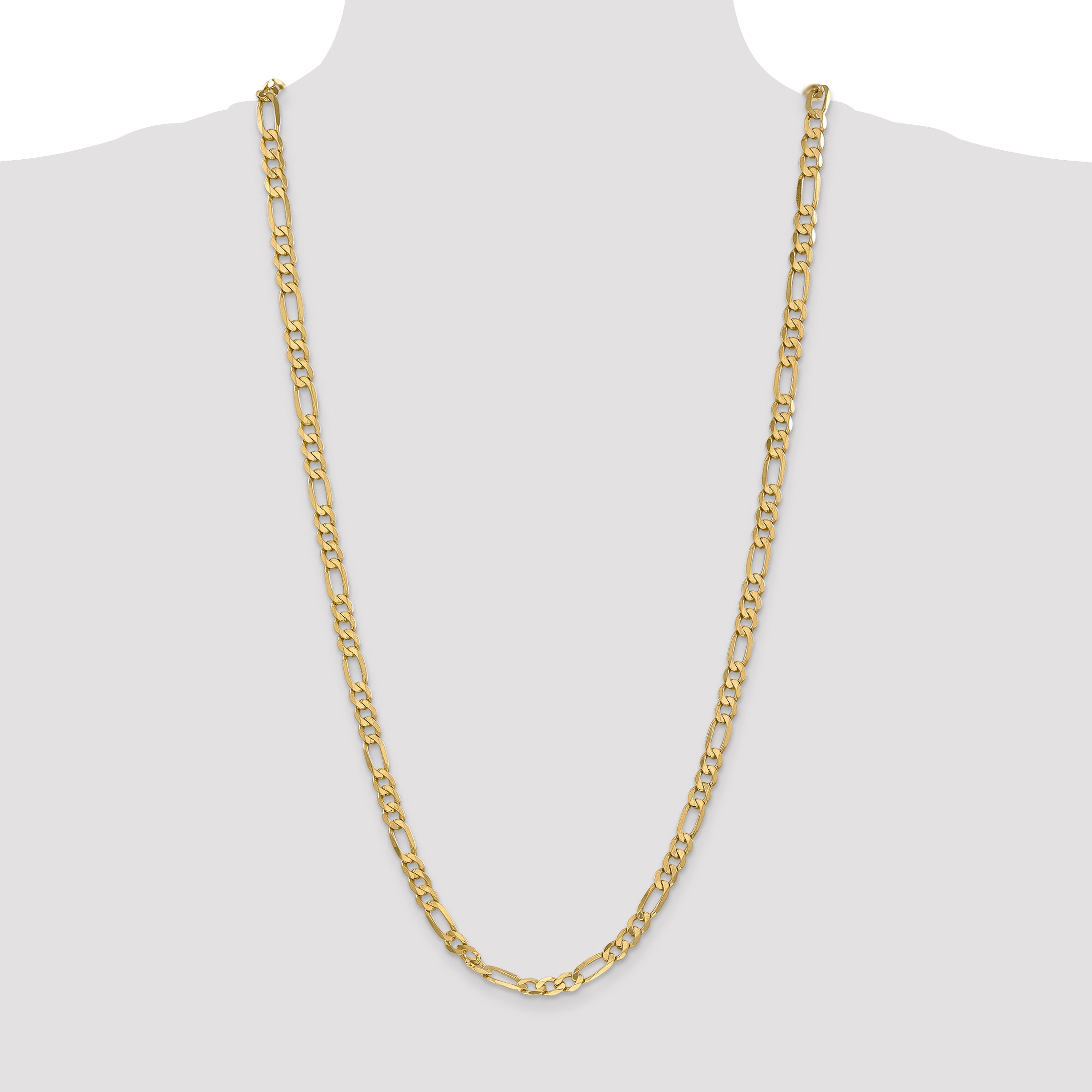 14K 26 inch 6.25mm Flat Figaro with Lobster Clasp Chain FFL160
