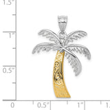 14k Two-tone Palm Tree Pendant K4158
