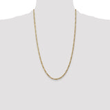 14K 26 inch 3mm Flat Figaro with Lobster Clasp Chain FFL080