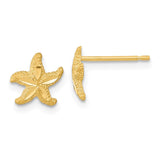 14k Satin Diamond-cut Starfish Post Earrings TC992