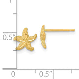 14k Satin Diamond-cut Starfish Post Earrings TC992