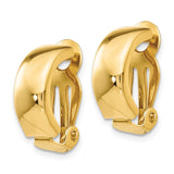 14k 6x18mm Polished Half Hoop Omega Back Non-Pierced Earrings Z906
