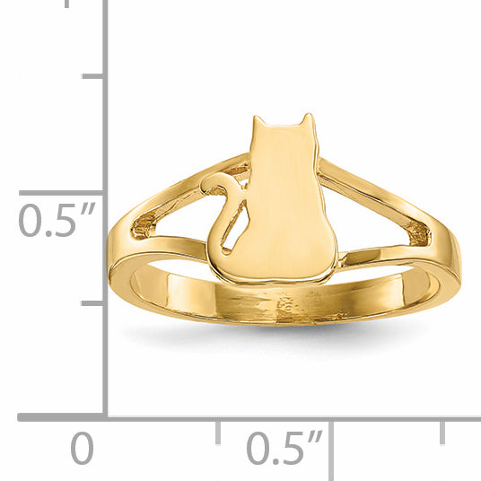 14k Polished Cat Ring R640
