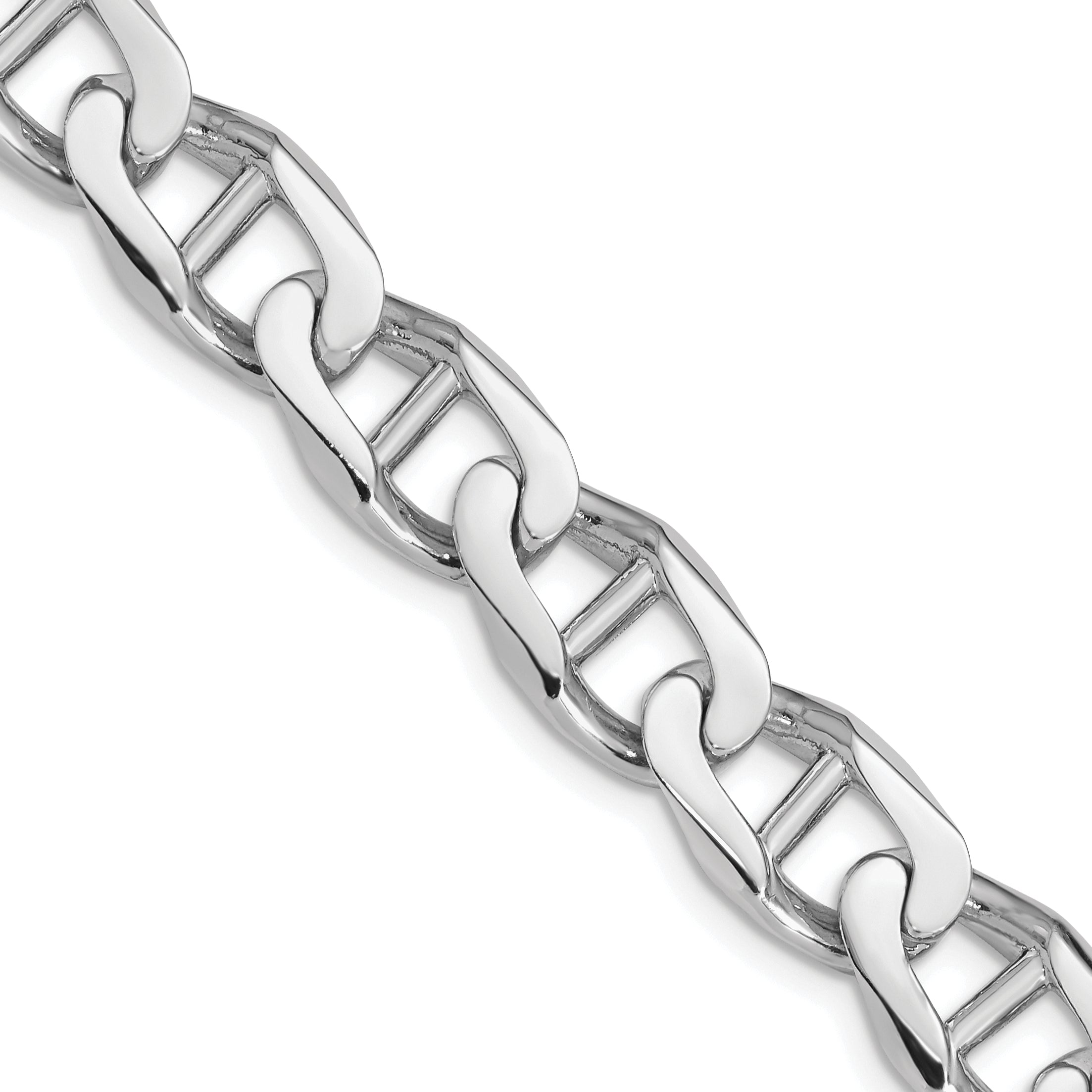 14K White Gold 20 inch 10.3mm Hand Polished Fancy Anchor Link with Fancy Lobster Clasp Chain WLK102